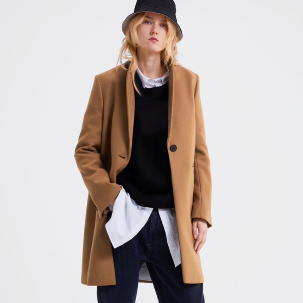 Zara Wool Brown Coat